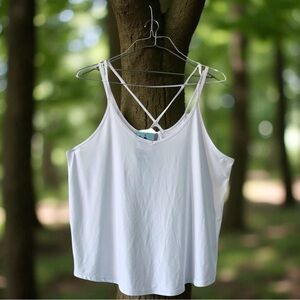 DSG Strappy Movement Tank – PURE WHITE ATHLEISURE CHIC (NWT)